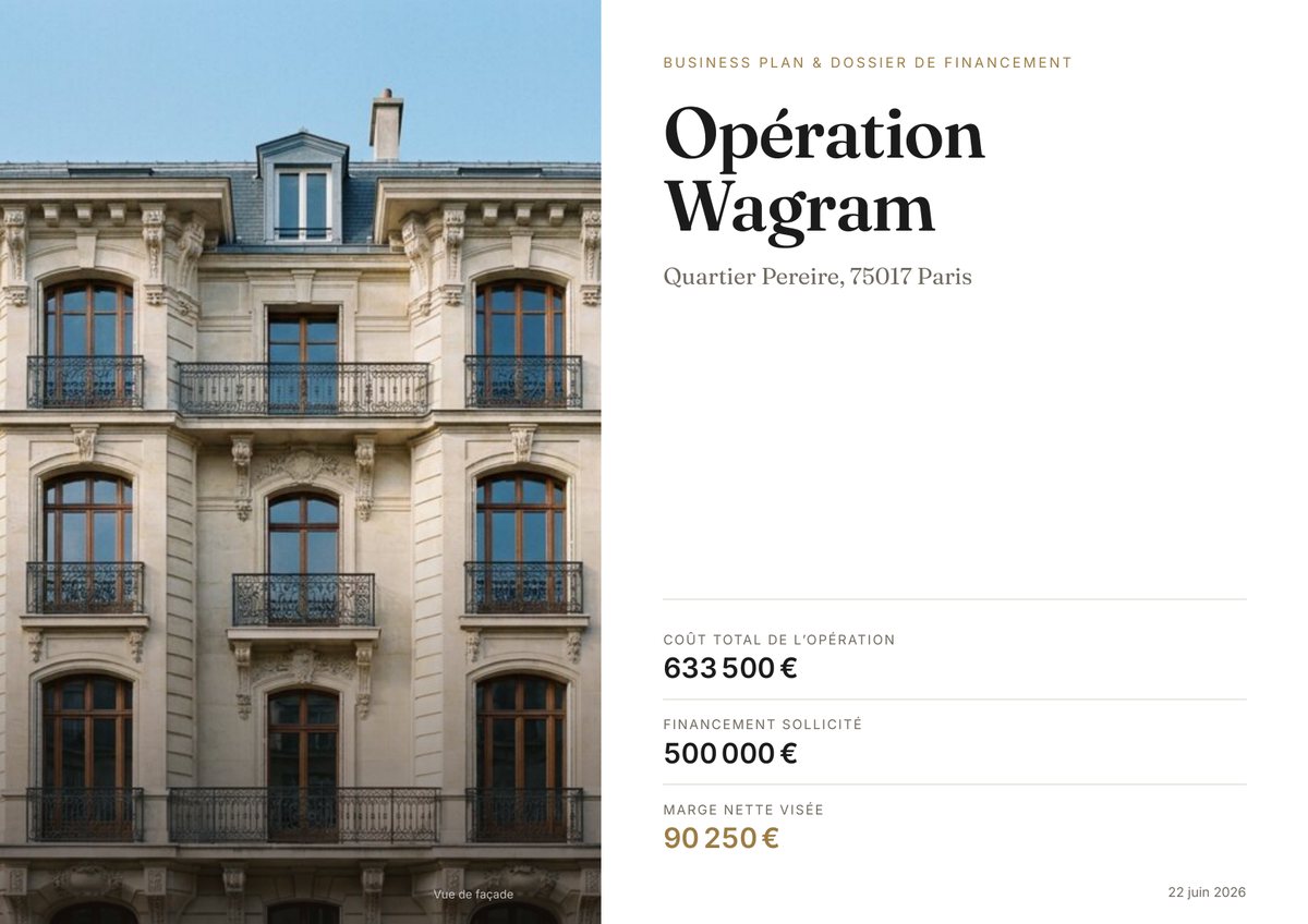 Aperçu du dossier bancaire exemple de marchand de biens (PDF MDB Pilote)